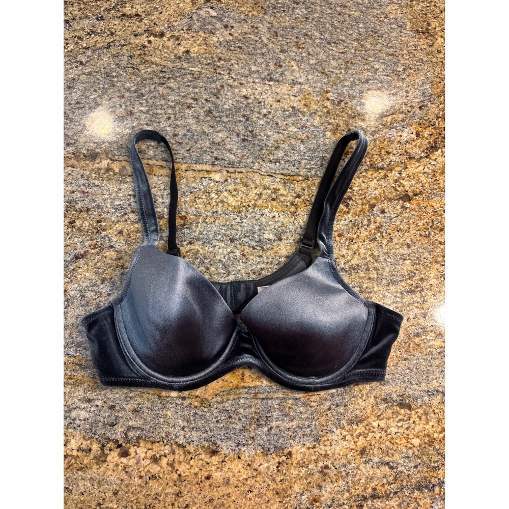Victoria's Secret Dark Green Velvet and Satin Underwire Bra 36A Dark Romantic